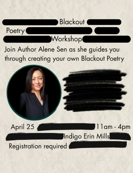 Indigo Erin Mills Blackout Poetry Event